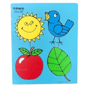 PlaySchool Vintage 4-Pc Wooden Puzzle! EUC!